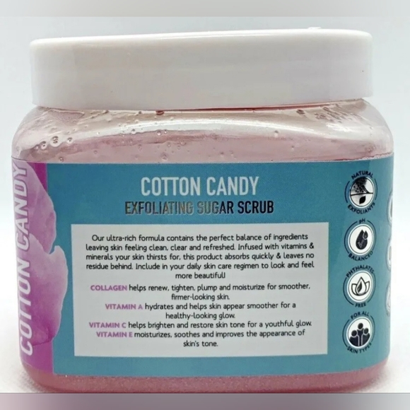 THE SPATHECARY EXFOLIATING COTTON CANDY BODY SCRUB COLLAGEN VITAMINS SEALED - Picture 2 of 3